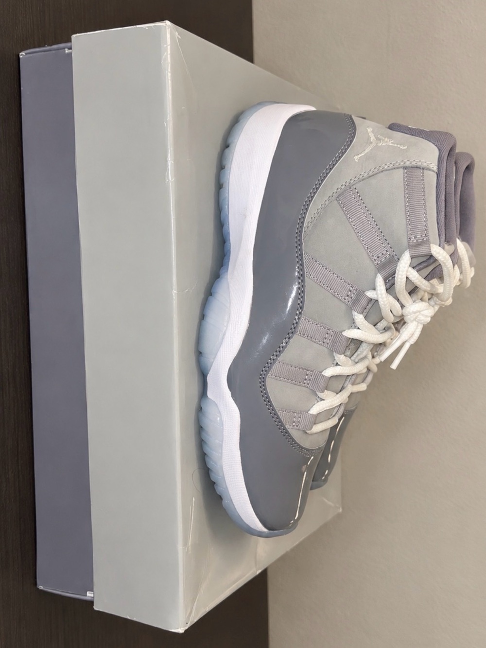 Jordan Men's Retro High-Top Sneakers in Grey and White